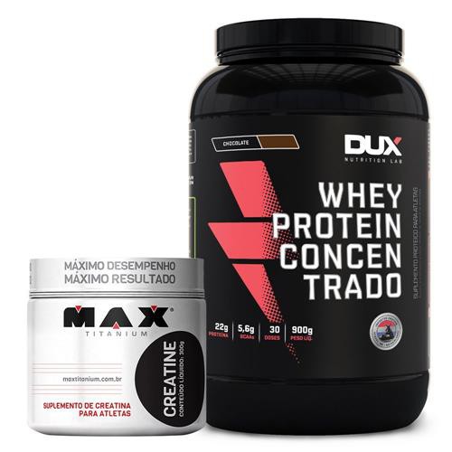 Kit Whey Protein Concentrado Dux Nutrition + Creatina 300g Max titanium