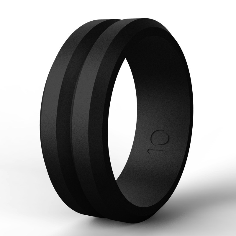 Anel Masculino De Silicone 8mm V-groove Bevel (1pc) | Shopee Brasil