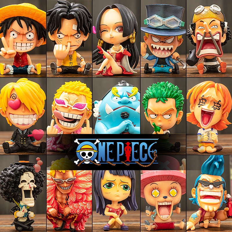 One Piece Monkey D Luffy , Ace , Zoro , Sabo , Sji , Nomi , Chopper , Franky , Jinbe Mini Studios Brinquedo Action Figure Pvc