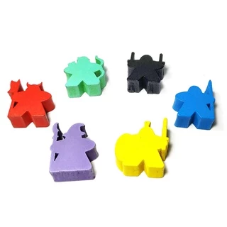 6 Meeples de Madeira Especiais RPG 20x20x9mm Acessório de Jogo Ludens Spirit