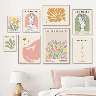Matisse Abstrato Coral Flor Pintura Da Lona Nórdico Cartazes E Cópias Henri Arte Parede Sala De Estar Decoração Home Decor