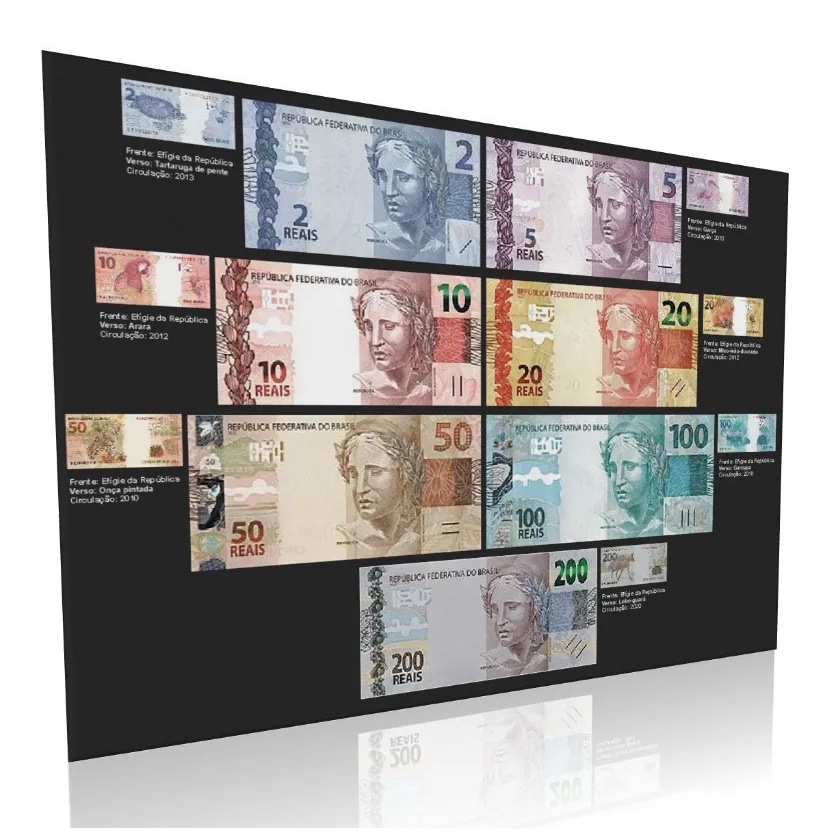 Quadro Expositor Cédulas Segunda Familia Do Plano Real 2a