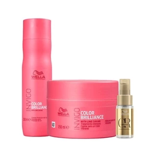 Kit Wella Pro Inv Brilliance Sh 250 + Masc 150 + Oil 30 em Oferta na Shopee