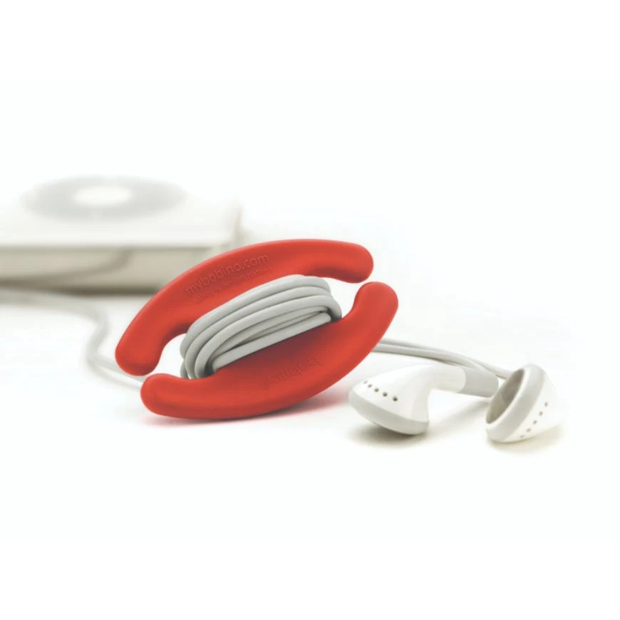 Organizador de fones de ouvido e fios pequeno vermelho