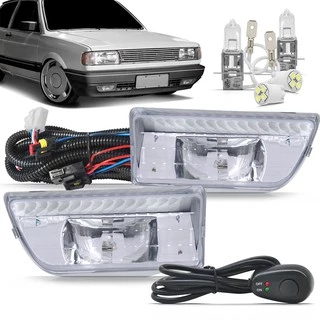 Kit Farol Milha Neblina Gol Quadrado 87 88 90 91 92 93 94