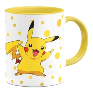 Caneca Cerâmica Estampada Desenho Pokemon (Pikachu)