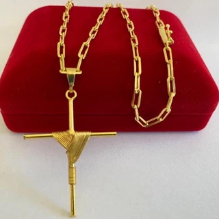 Corrente Cordão Cadeado Elo longo 3 mm/70 cm (fecho: CANHÃO) moeda antiga banhada a ouro 18k
