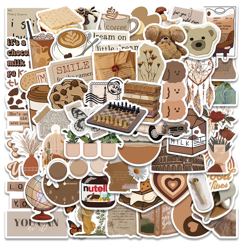 60Pcs Autocolante De Desenho Animado Bonito Skate À Prova D'água Snowboard Retro Vinil Grafite Para Notebook