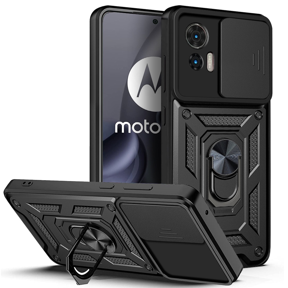 Capinha Capa Para Motorola Moto Edge 30 , Neo Fusion Ultra , Com Suporte E Tampa De Câmera Deslizante , Telefone De Pára-Choques