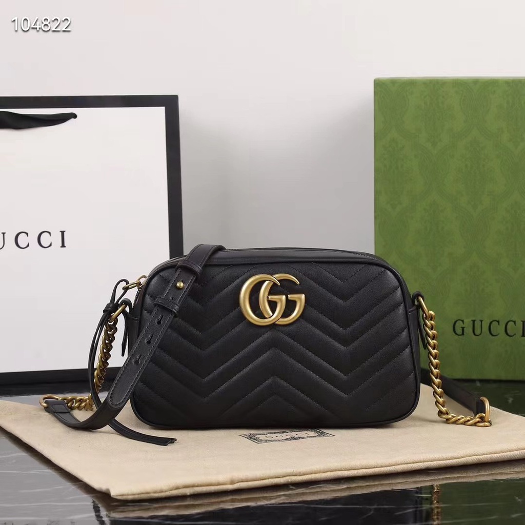 Gucci GG Marmont Wave Series Saco Padrão Para Câmera Mensageiro
