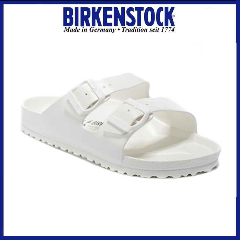 Birkenstock Homem/Mulher Clássico EVA À Prova D'água Slippers Beach Casual shoes Série Arizona Branco 37-43