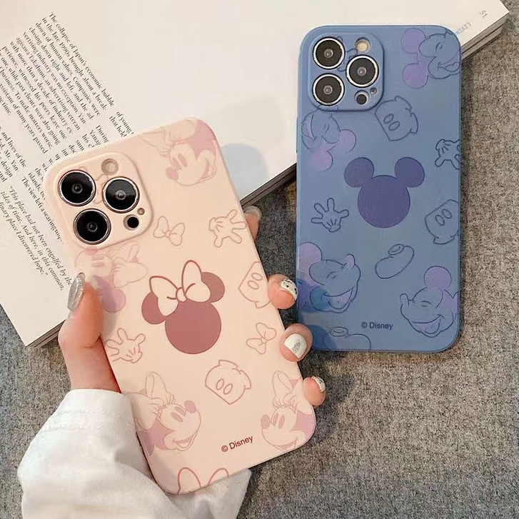 Capa Mickey Minne Silicone Celular Capinha Capa Para IPhone 11 14 13 12 Pro Max XR XS 7 8 Plus