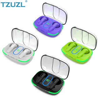 TZUZL TWS Fone De Ouvido Bluetooth Sem Fio Com Visor Colorido Mic LED Fones Carregamento Para Telefone