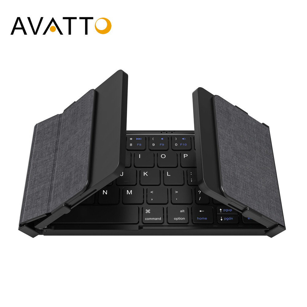 AVATTO Mini Teclado Portátil Dobrável Sem Fio Bluetooth 5.1 Com Conexão De 3 Canais Para Windows Android IOS Tablet ipad Phone
