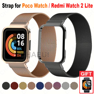 Bracelete De Aço Inoxidável Com Estojo De Metal Para Redmi Watch 4 3 2 Lite Active / Mi Watch Lite