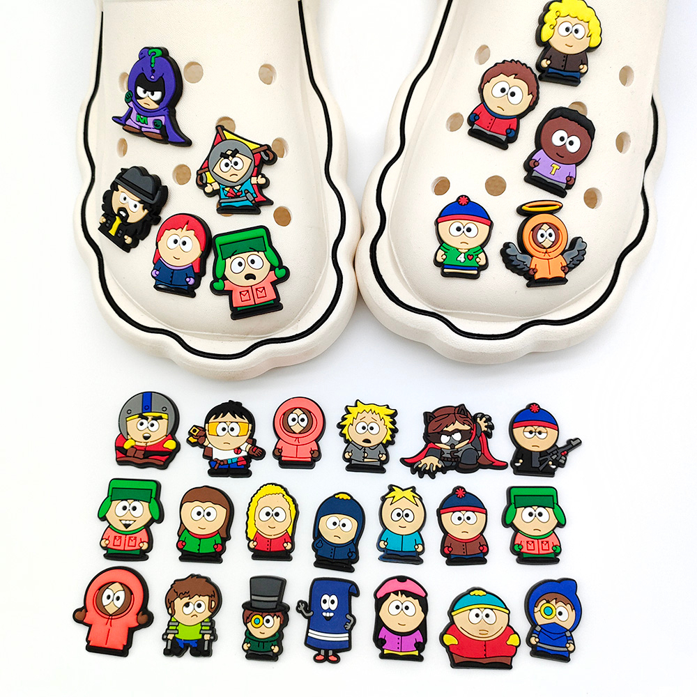 Jibbit para Croc Shoe Acessórios South Park Series Decorações PVC Charms com botão