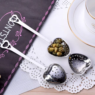 Infusor De Chá De Aço Inoxidável Em Forma De Coração Coador De Colher Steeper Handle