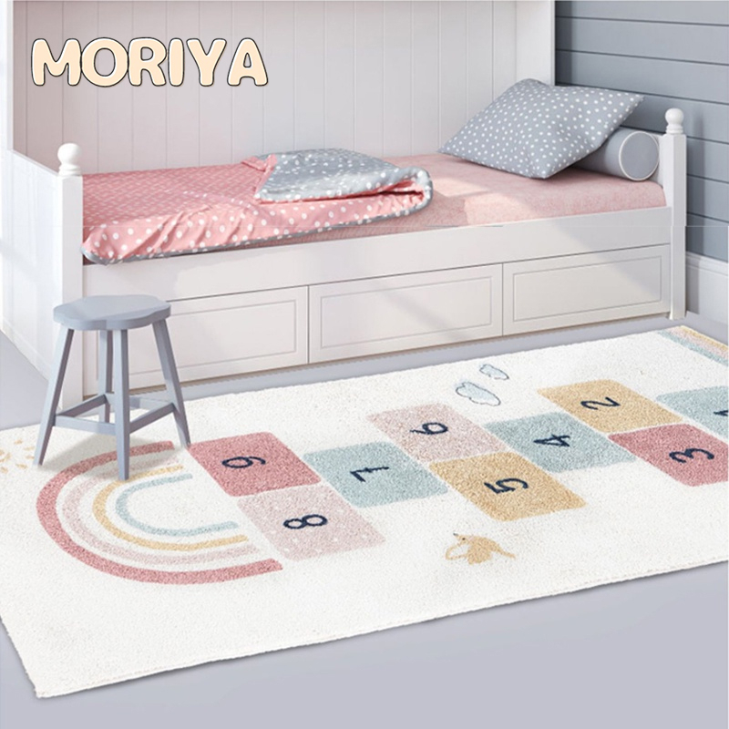 MORIYA Baby room carpete arco-íris tapete para crianças gatinhar manta de gatinhar bonitinho tapete de gatinhar tapete deslizante 80*120CM/100*160CM