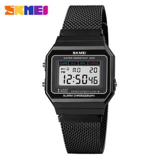 SKMEI 1639 Mulher Homem Relógio Unisexo Vintage Eletrônico Digital LED De Aço Inoxidável Esportivo
