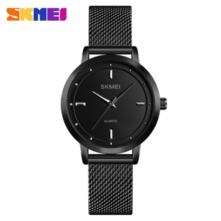 SKMEI 1528 Relógio Mulher Elegante De Quartzo Moda Simples Design Resistente À Água Pulseira De Aço Inoxidável Para Mulheres relo