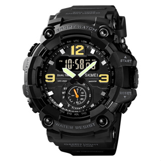 SKMEI 1637 Relógio Esportivo Homem Cronômetro 3Time Chrono Alarme Data Semana Luz LED De Duplo Visor Relógios Digitais Big Dial