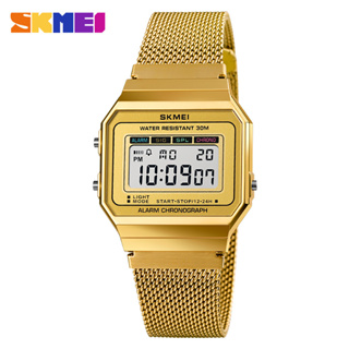 Relógio Eletrônico Skmei Mulher Militar De Aço Inoxidável Led Sports Wrist 1639
