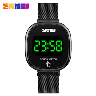Relógio De Pulso Oficial SKMEI 1589 Unisexo Touch Watch Moda Homem Mulher Led Light Screen Relógios De Casal Digital De Aço Inoxidável À Prova D