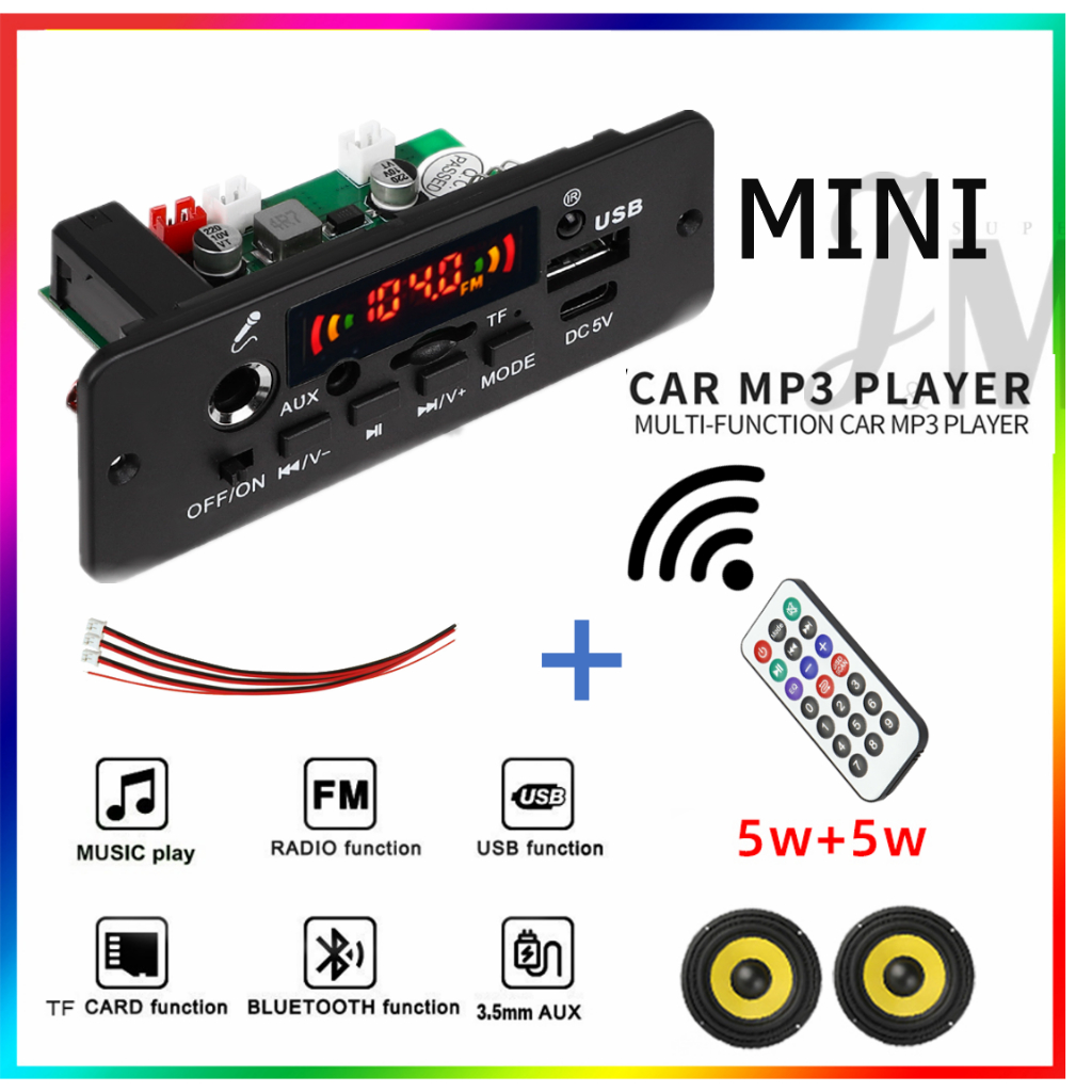 5V Placa Decodificador Bluetooth 5.0 10W Placa Amplificadora Bluetooth 5.0 Placa Amplificada 10W Suporte Leitor De Música Mp3 Dc Usb Tf Fm V20C