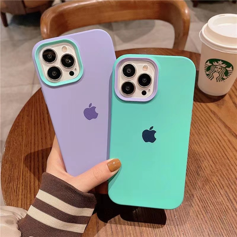 Capa 3 Em 1 De Silicone Colorido Prova De Choque E Queda Para IPhone 