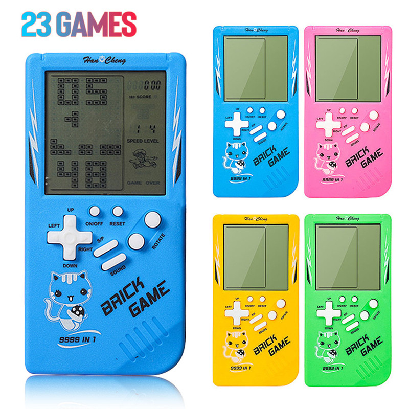 Brinquedo Mini Game Portátil LCD Eletrônico Classico Jogos Tetris 23/  quebra Cabeça/ Blocos Adulto Infantil