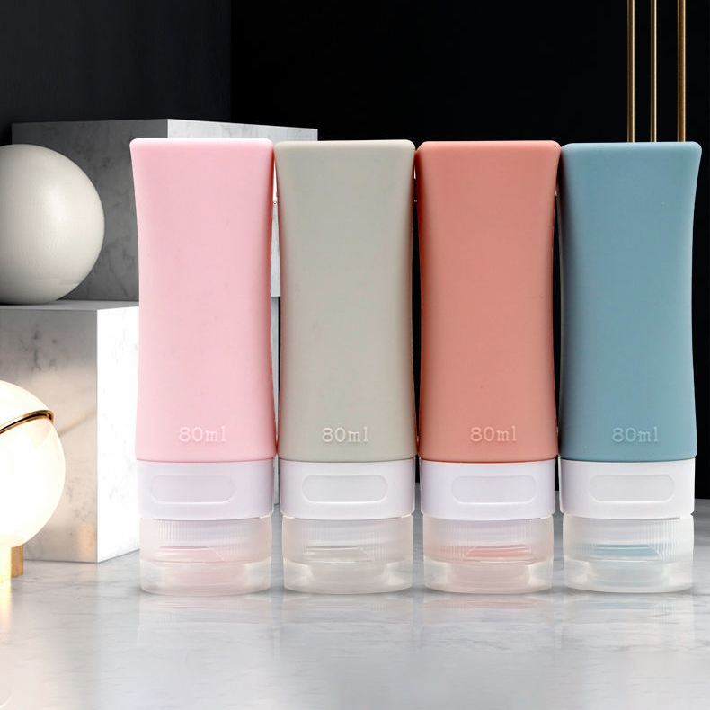 [Conjunto De 4 Peças] Shampoo De Viagem Em Silicone Frasco De Sanitizante De Mãos Cosméticos Portáteis Vazio