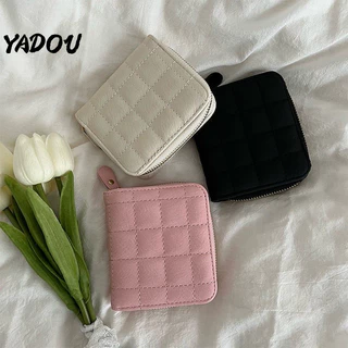 YADOU Ladies Vintage Três Compartimentos Carteira Compacta De Bolso Múltiplo