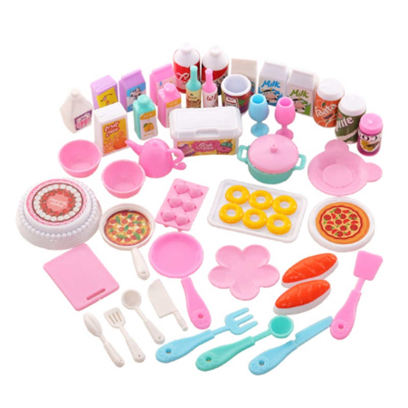 Kit Acessórios De Cozinha Para Boneca Barbie 33 Peças Miniaturas Jogo  Pratos Cumbucas Tigelas Bandejas Comida Rement