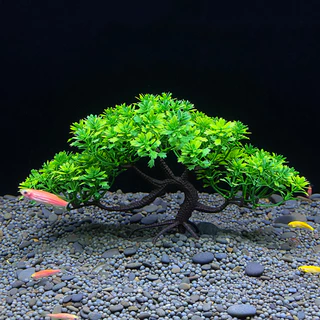 1PC Simulado De Plantas De Aquário Artificial De Pinheiro Acolhedor Acessórios De Decoração De Peixes Tanque Decorações De Paisagismo Aquático