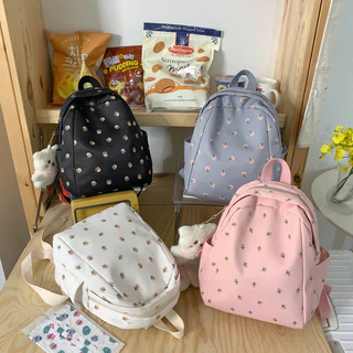 Mochila Feminina De Nylon Fofa Pingente Para Meninas Estudantil Impressa À Prova D