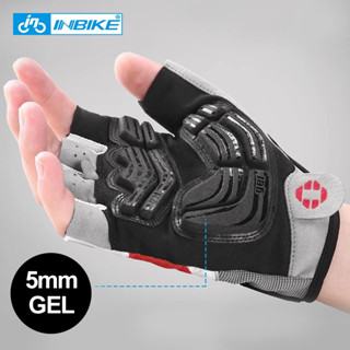 INBIKE Luvas De Ciclismo GEL À Prova De Choque Com Meio Dedo Esportivas Masculinas Ginástica De Verão MTB