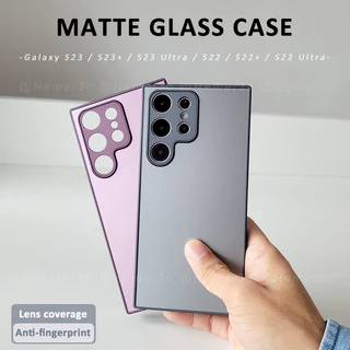 Samsung S23 S23 S23 + S22 Plus Ultra Casing Vidro Temperado Mate Duro Tampa Da Caixa Do Telefone