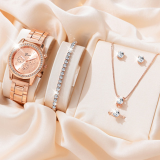 Estoque Pronto ~ Relo Relógio De Pulso Feminino De Diamante Incrustado Para Mulheres Pulseira De Aço Casal De Quartzo