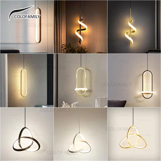 (3 cores em 1 luz) Lustre Pendente Luminária de Teto Led Dourado Decoração Minimalista Moderno Plafon para Sala Quarto Cozinha Ceiling Light AC78