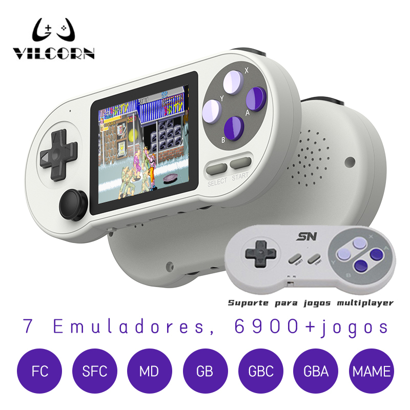 Console De Jogo Portátil De 3 Polegadas IPS Sem Fio 2 Player Mini Retro 6000 Saída De Vídeo AV Para GBA Sega SNES