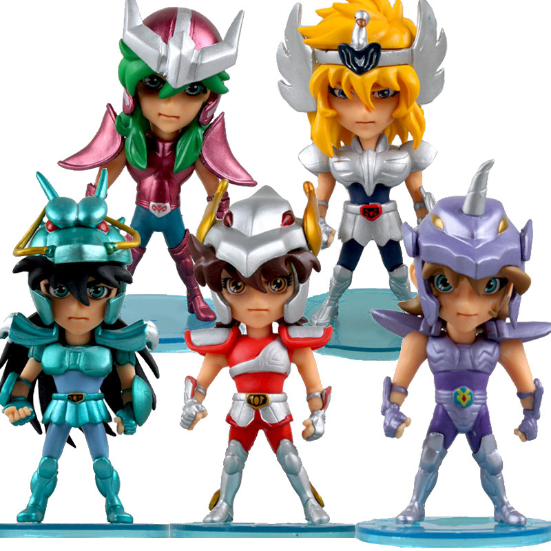5pcs Saint Seiya Os Cavaleiros Do Zodíaco Bronze Myth Cloth PVC Action Figures Ikki Shiryu Shun Hyoga Bonecas Colecionáveis Kit De Brinquedos Infantis
