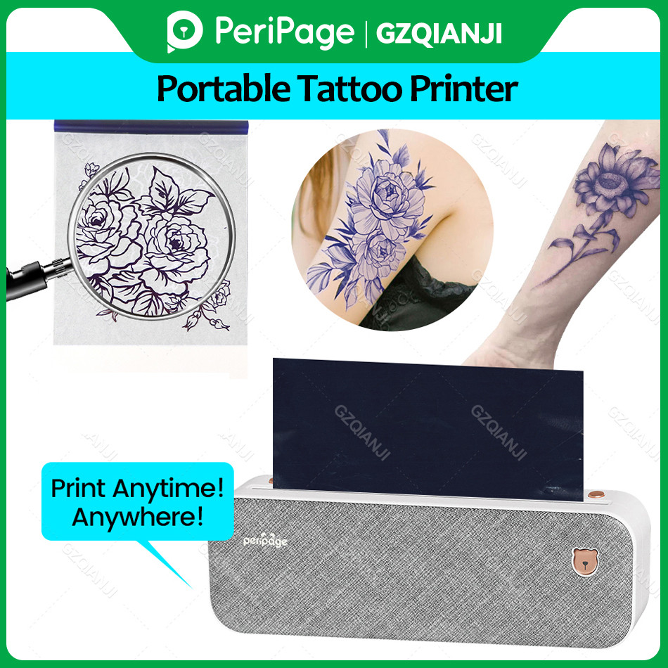 Peripage A40 Tattoo Stencil Máquina De Transferência Térmica Desenho Da Impressora Maker Copiadora Impressão Linha De Papel