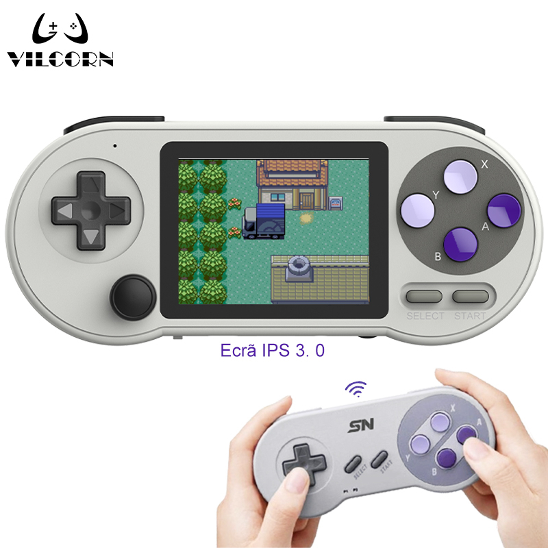 Mini Console De Vídeo Game Portátil 6000 Retro Games Embutido Tela IPS De 3.0 Polegadas Suporte A Dois Jogadores Para GBA Sega SNES