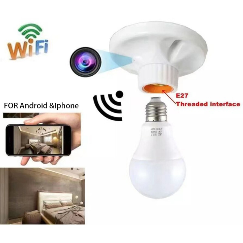 E27 Suporte De Lâmpada Câmera Sem Fio WiFi mart Home Anti-Furto De Vídeo APP Remoto De Voz 1080P IP HD