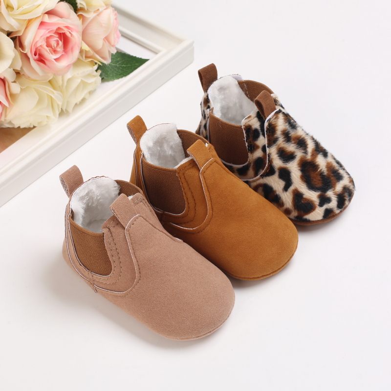 Nova Moda Leopardo Baby Toddler Sapatos De Couro Macio Antiderrapante Infantil Menino Menina Confortável Mantenha Os Quentes Algodão