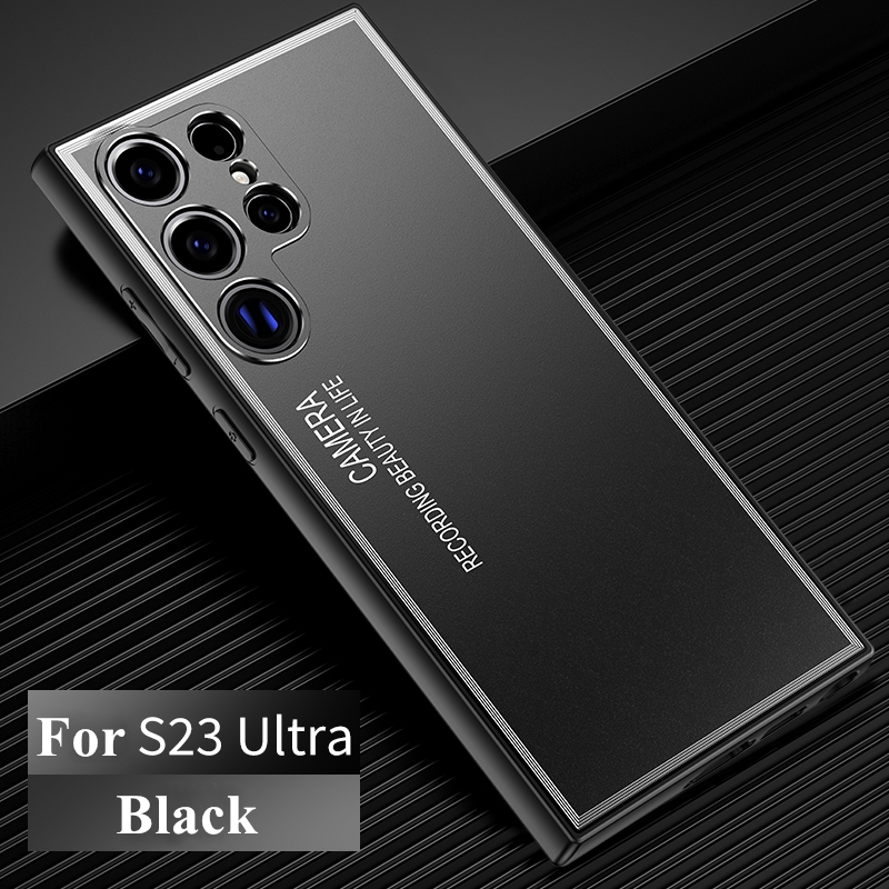 Para Samsung Galaxy S23 Ultra S23 + Plus Pro Case Capa Protetora De Lente De Alumínio Fosco De Luxo Em Metal