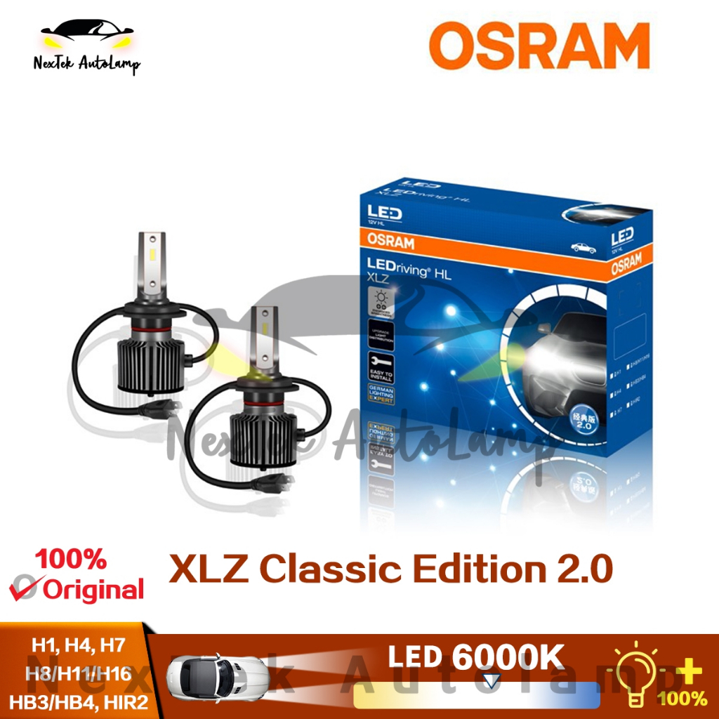OSRAM XLZ Clássico 2.0 LED H1 H4 H7 H8 H11 H16 HB3 HB4 HIR2 6000K Car Auto Farol Rápida Start Alemanha LEDrving