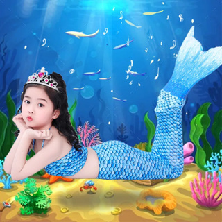 Fato de banho infantil sereia rabo de sereia meninas verão