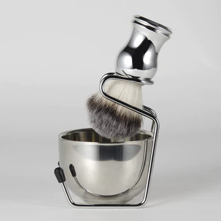 Homem Tigela De Barbear Caneca Escova De Sabão Suporte De Prato Barba Conjunto De Kits Limpos