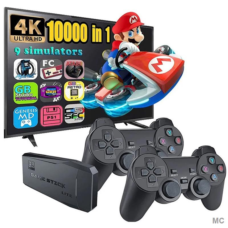 Console De Vídeogame M8 Clássico Retro Stick Sem Fio 4K HD 10000/3500 Jogos  Family Playstation